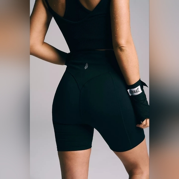 NWOT Free People Line Call Bike Shorts in Black - Picture 3 of 10